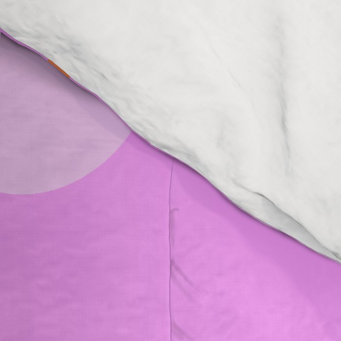 Pastel Pink Retro Flowers Orange Background #decor #society6 #buyart Comforter Gallery Image 4