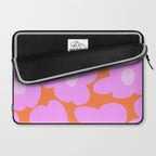 Pastel Pink Retro Flowers Orange Background #decor #society6 #buyart Laptop Sleeve Gallery Image 2