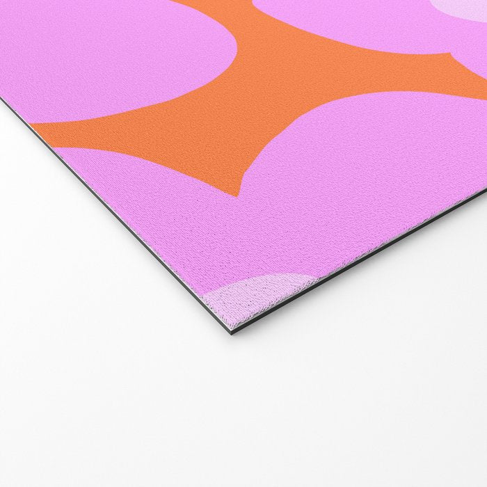 Pastel Pink Retro Flowers Orange Background #decor #society6 #buyart Welcome Mat Gallery Image 2
