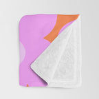 Pastel Pink Retro Flowers Orange Background #decor #society6 #buyart Throw Blanket Gallery Image 3