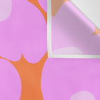 Pastel Pink Retro Flowers Orange Background #decor #society6 #buyart Wall Tapestry Gallery Image 3