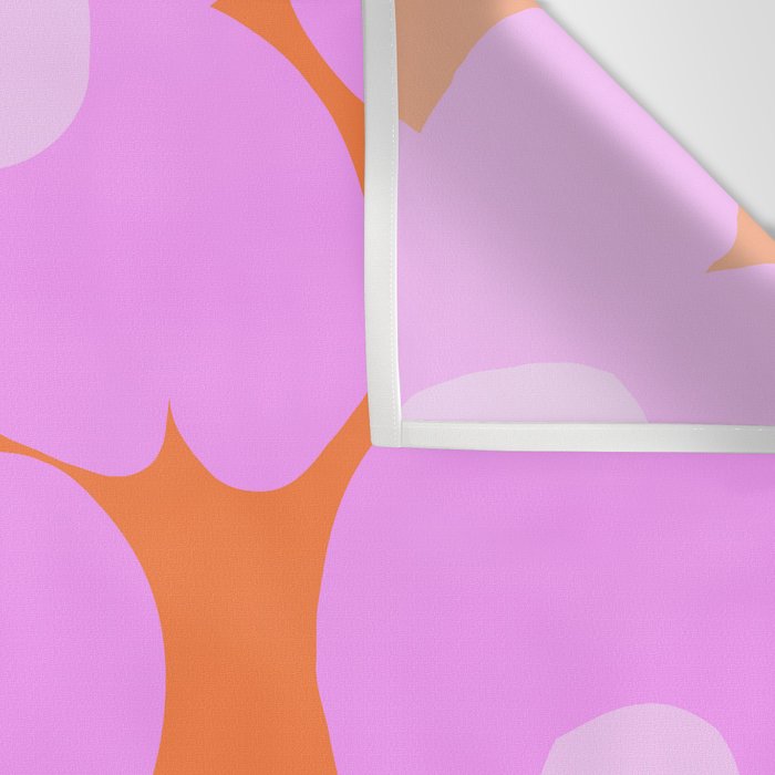 Pastel Pink Retro Flowers Orange Background #decor #society6 #buyart Wall Tapestry Gallery Image 3