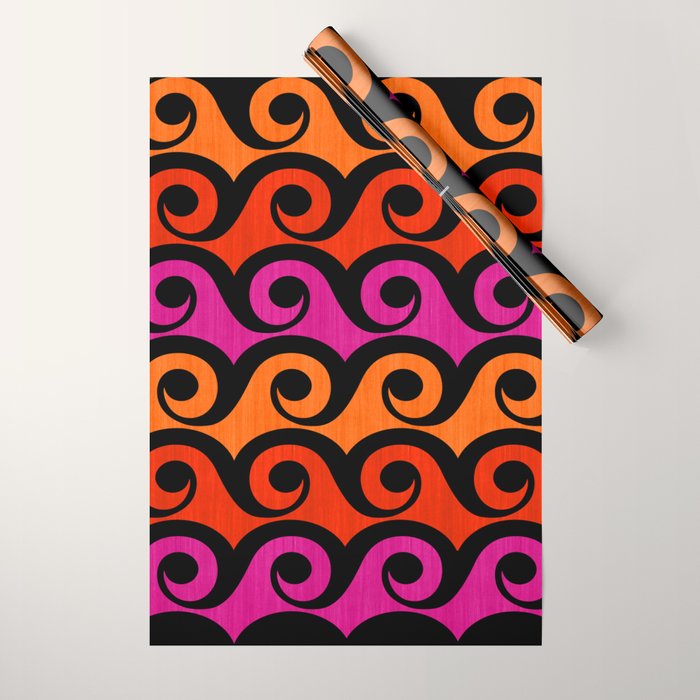 Surf's Up Waves Colorful Pattern  Wrapping Paper Gallery Image 1