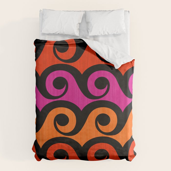 Surf's Up Waves Colorful Pattern  Duvet Cover Gallery Image 6