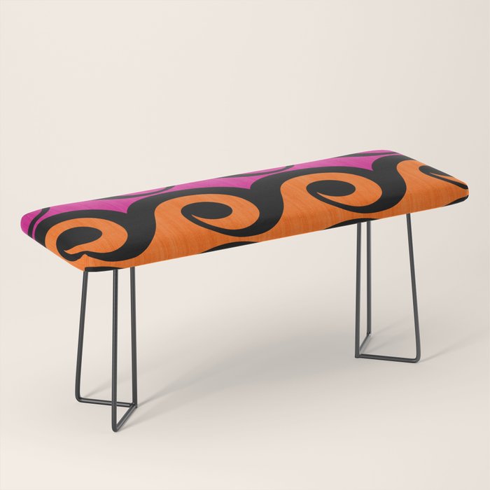Surf's Up Waves Colorful Pattern  Bench Gallery Image 1