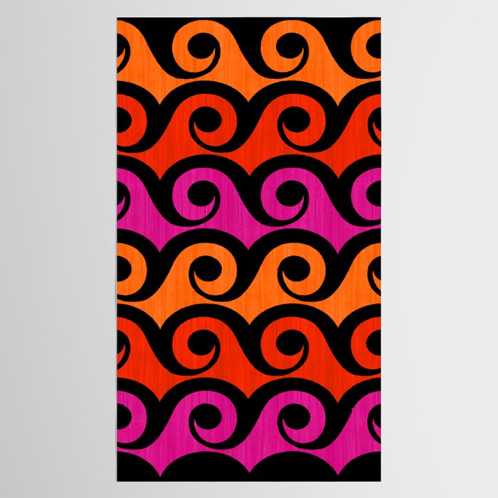 Surf's Up Waves Colorful Pattern  Tablecloth Gallery Image 2