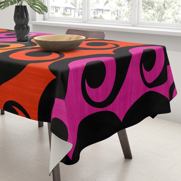 Surf's Up Waves Colorful Pattern  Tablecloth Gallery Image 3