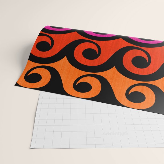 Surf's Up Waves Colorful Pattern  Wrapping Paper Gallery Image 2