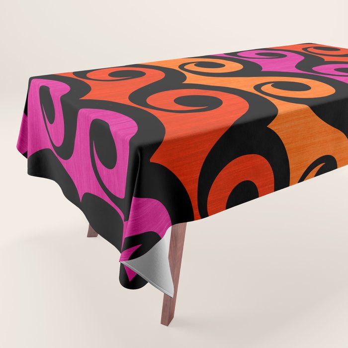 Surf's Up Waves Colorful Pattern  Tablecloth Gallery Image 1