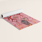 Traditional Pink Moroccan Rug Artwork Yoga Mat Gallery Image 2