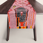 Traditional Pink Moroccan Rug Artwork Table Runner Gallery Image 1
