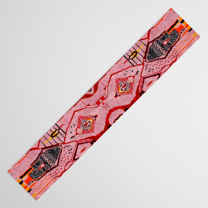Traditional Pink Moroccan Rug Artwork Table Runner Gallery Image 3