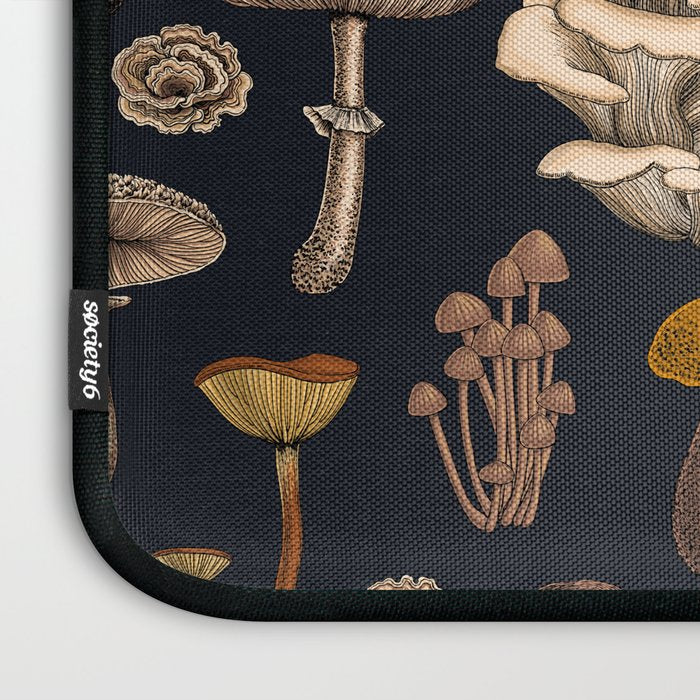 Wild Mushrooms  on graphite black Laptop Sleeve Gallery Image 3