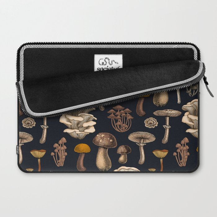 Wild Mushrooms  on graphite black Laptop Sleeve Gallery Image 2