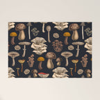Wild Mushrooms  on graphite black Welcome Mat Gallery Image 1