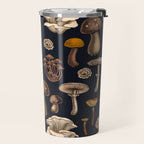 Wild Mushrooms  on graphite black Travel Mug Gallery Image 2
