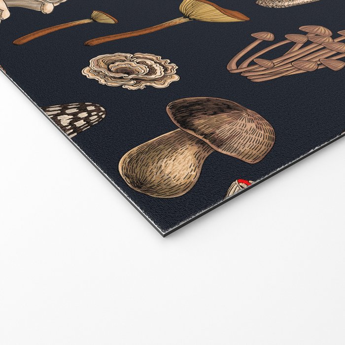 Wild Mushrooms  on graphite black Welcome Mat Gallery Image 2
