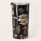 Wild Mushrooms  on graphite black Travel Mug Gallery Image 3