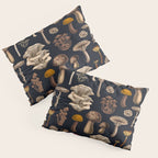 Wild Mushrooms  on graphite black Pillow Sham Gallery Image 3