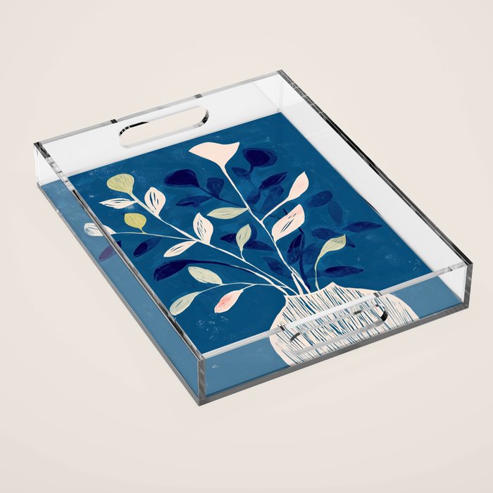 Flowers in a White Vase Acrylic Tray Gallery Image 1
