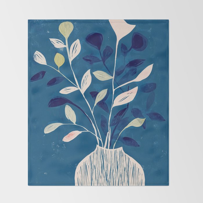Flowers in a White Vase Throw Blanket Gallery Image 2