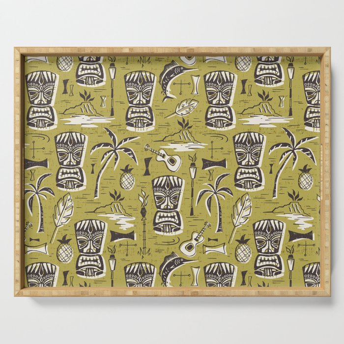 Tropical Tiki Green Serving Tray Gallery Image 1