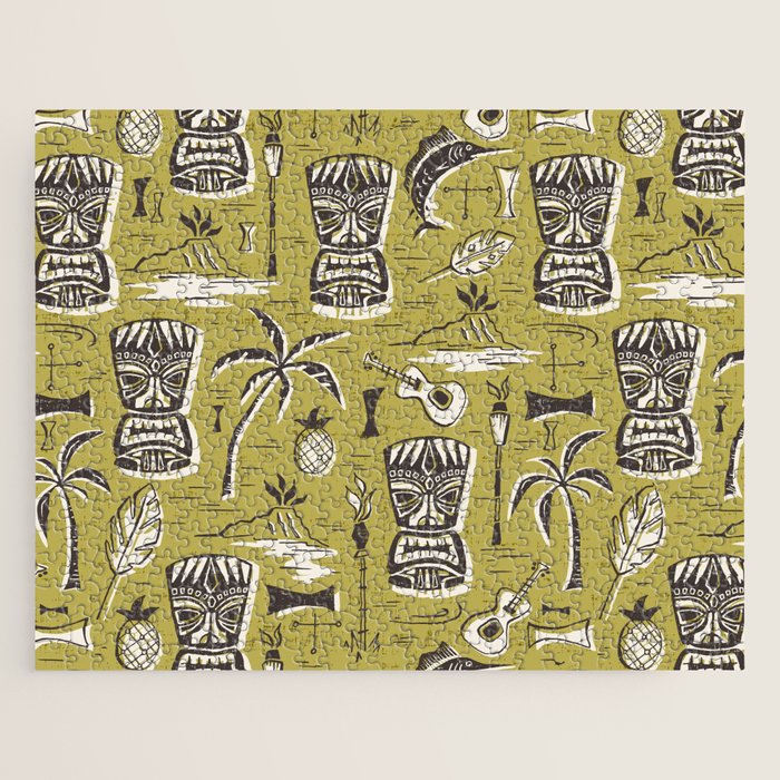 Tropical Tiki Green Jigsaw Puzzle Gallery Image 1