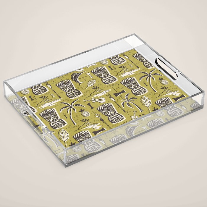 Tropical Tiki Green Acrylic Tray Gallery Image 1