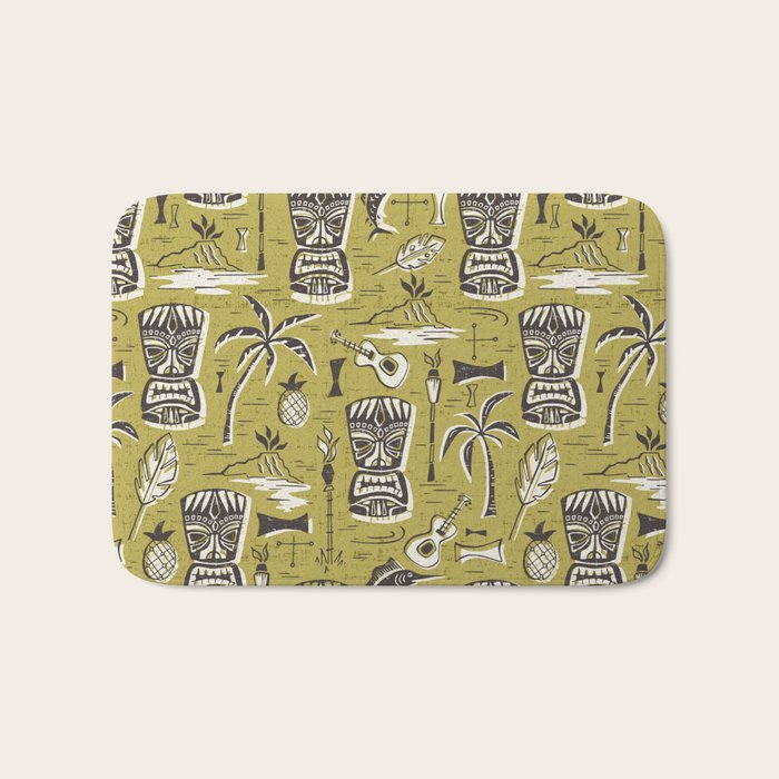 Tropical Tiki Green Bath Mat Gallery Image 1