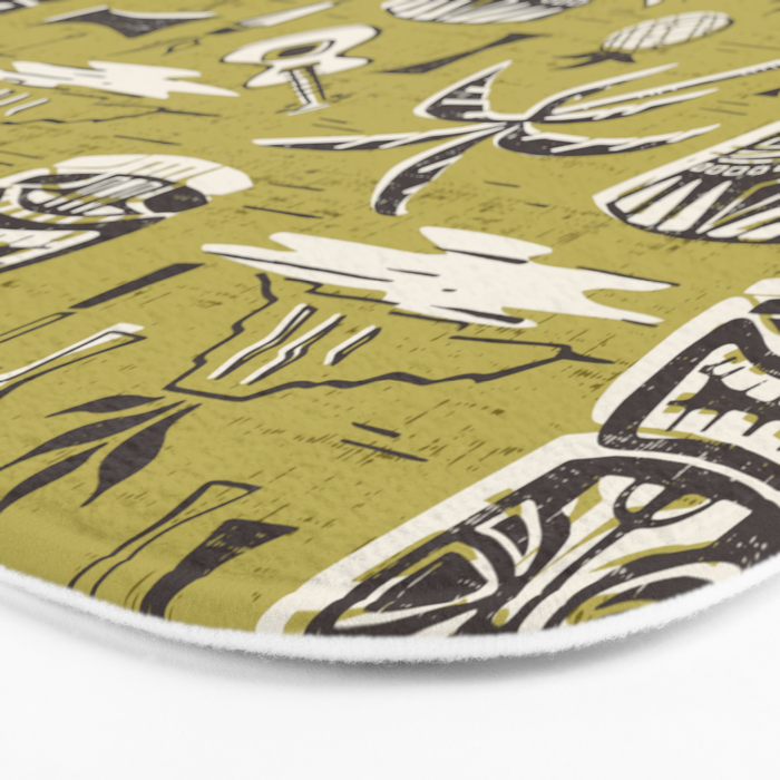 Tropical Tiki Green Bath Mat Gallery Image 3