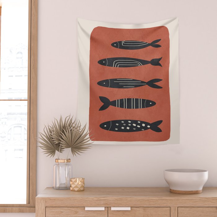Fishes 05 Wall Tapestry Gallery Image 2