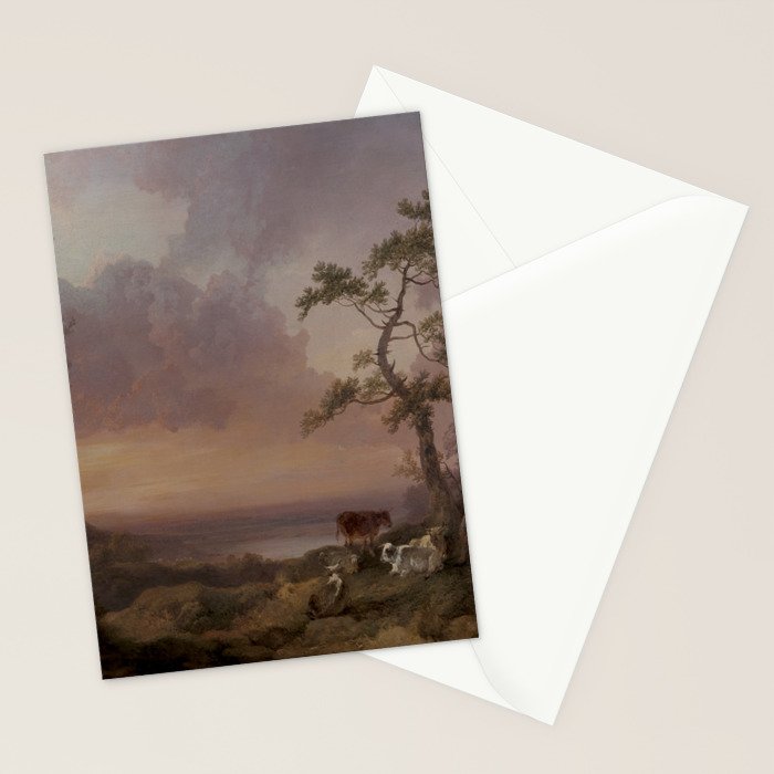Landscape with Cattle and Peasant Oil painting Stationery Card Gallery Image 2