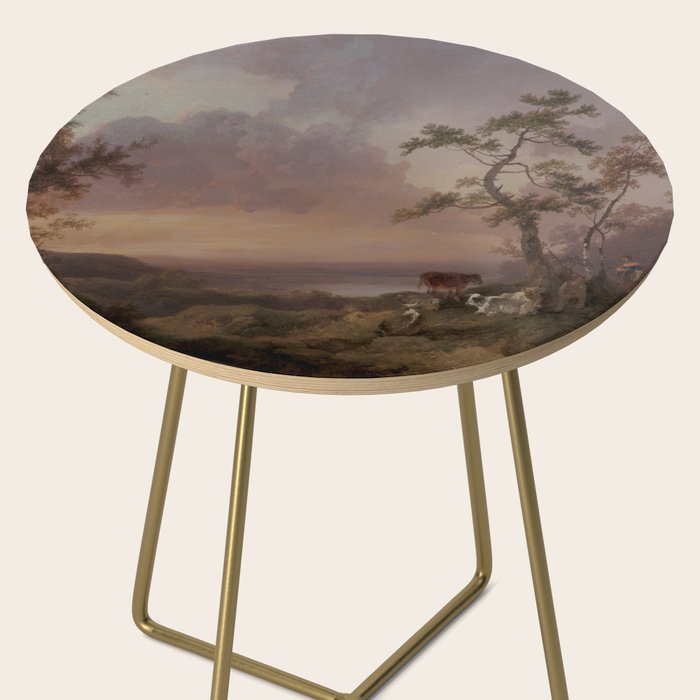 Landscape with Cattle and Peasant Oil painting Side Table Gallery Image 2