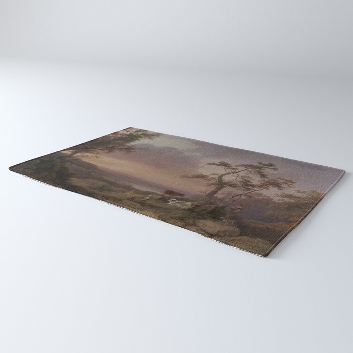 Landscape with Cattle and Peasant Oil painting Rug Gallery Image 3