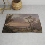 Landscape with Cattle and Peasant Oil painting Rug Gallery Image 1