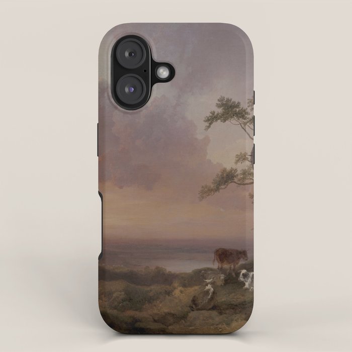 Landscape with Cattle and Peasant Oil painting iPhone Case Gallery Image 1