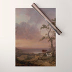 Landscape with Cattle and Peasant Oil painting Wrapping Paper Gallery Image 1