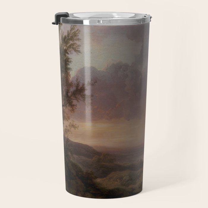 Landscape with Cattle and Peasant Oil painting Travel Mug Gallery Image 3