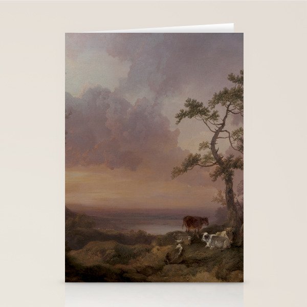 Landscape with Cattle and Peasant Oil painting Stationery Card Gallery Image 2