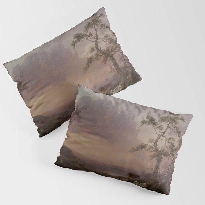 Landscape with Cattle and Peasant Oil painting Pillow Sham Gallery Image 3