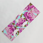 Love, Floral Typography Valentine's Graphic Design, Eclectic Modern Boho Botanical Rose Illustration Yoga Mat Gallery Image 1