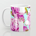 Love, Floral Typography Valentine's Graphic Design, Eclectic Modern Boho Botanical Rose Illustration Coffee Mug Gallery Image 3