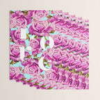 Love, Floral Typography Valentine's Graphic Design, Eclectic Modern Boho Botanical Rose Illustration Wrapping Paper Gallery Image 3