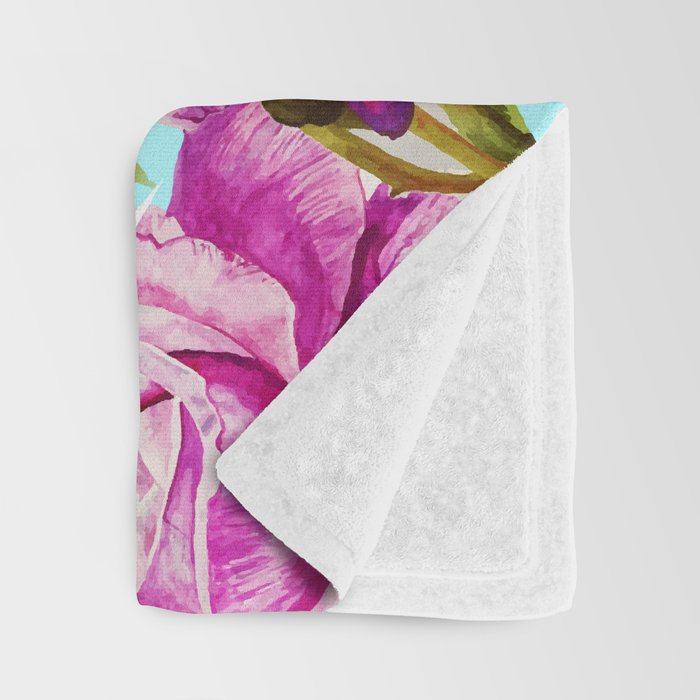 Love, Floral Typography Valentine's Graphic Design, Eclectic Modern Boho Botanical Rose Illustration Throw Blanket Gallery Image 3