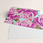 Love, Floral Typography Valentine's Graphic Design, Eclectic Modern Boho Botanical Rose Illustration Wrapping Paper Gallery Image 2