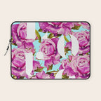Love, Floral Typography Valentine's Graphic Design, Eclectic Modern Boho Botanical Rose Illustration Laptop Sleeve Gallery Image 1