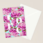 Love, Floral Typography Valentine's Graphic Design, Eclectic Modern Boho Botanical Rose Illustration Stationery Card Gallery Image 2