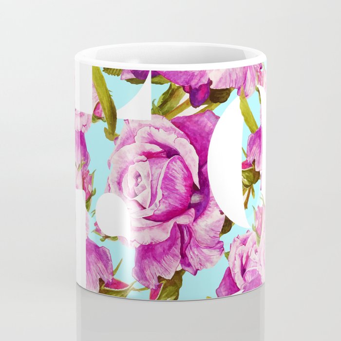 Love, Floral Typography Valentine's Graphic Design, Eclectic Modern Boho Botanical Rose Illustration Coffee Mug Gallery Image 4