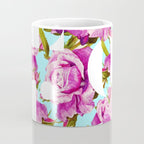 Love, Floral Typography Valentine's Graphic Design, Eclectic Modern Boho Botanical Rose Illustration Coffee Mug Gallery Image 4