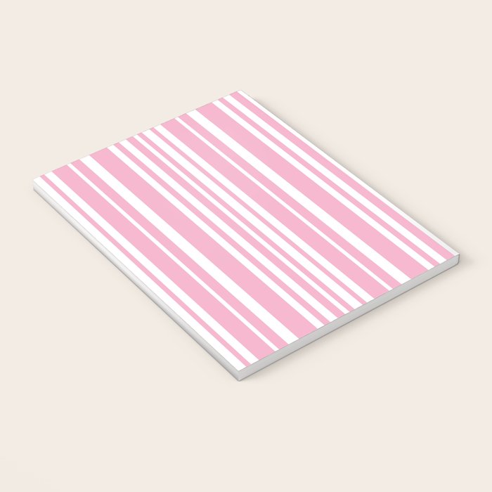 Classic Stripes XXXI - Pastel Pink  Notebook Gallery Image 3